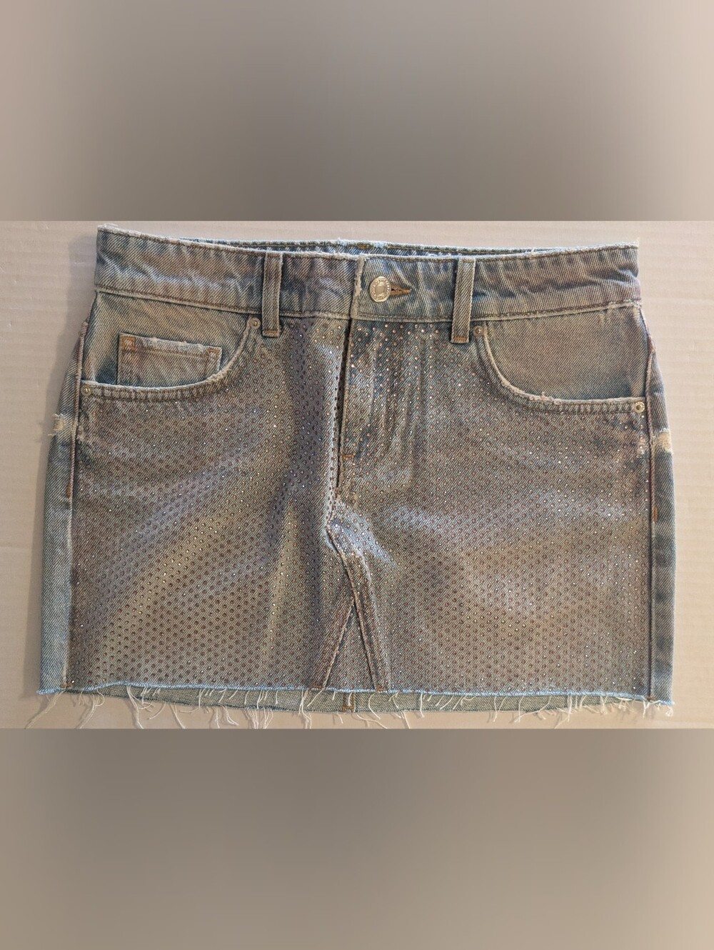Bershka Light Blue Studded Women's Jeans Skirt- Size 29 (NWOT)